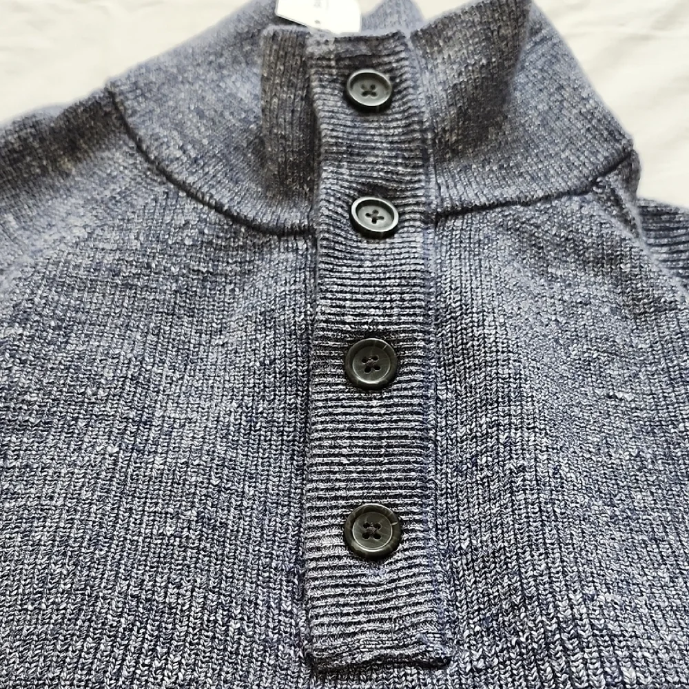 Banana Republic Men's Heathered Blue Turtleneck Sweater